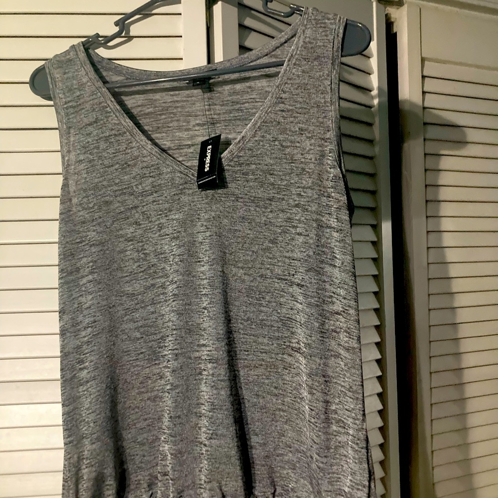 EXPRESS NWT** grey/silver light sparkle shirt Size M